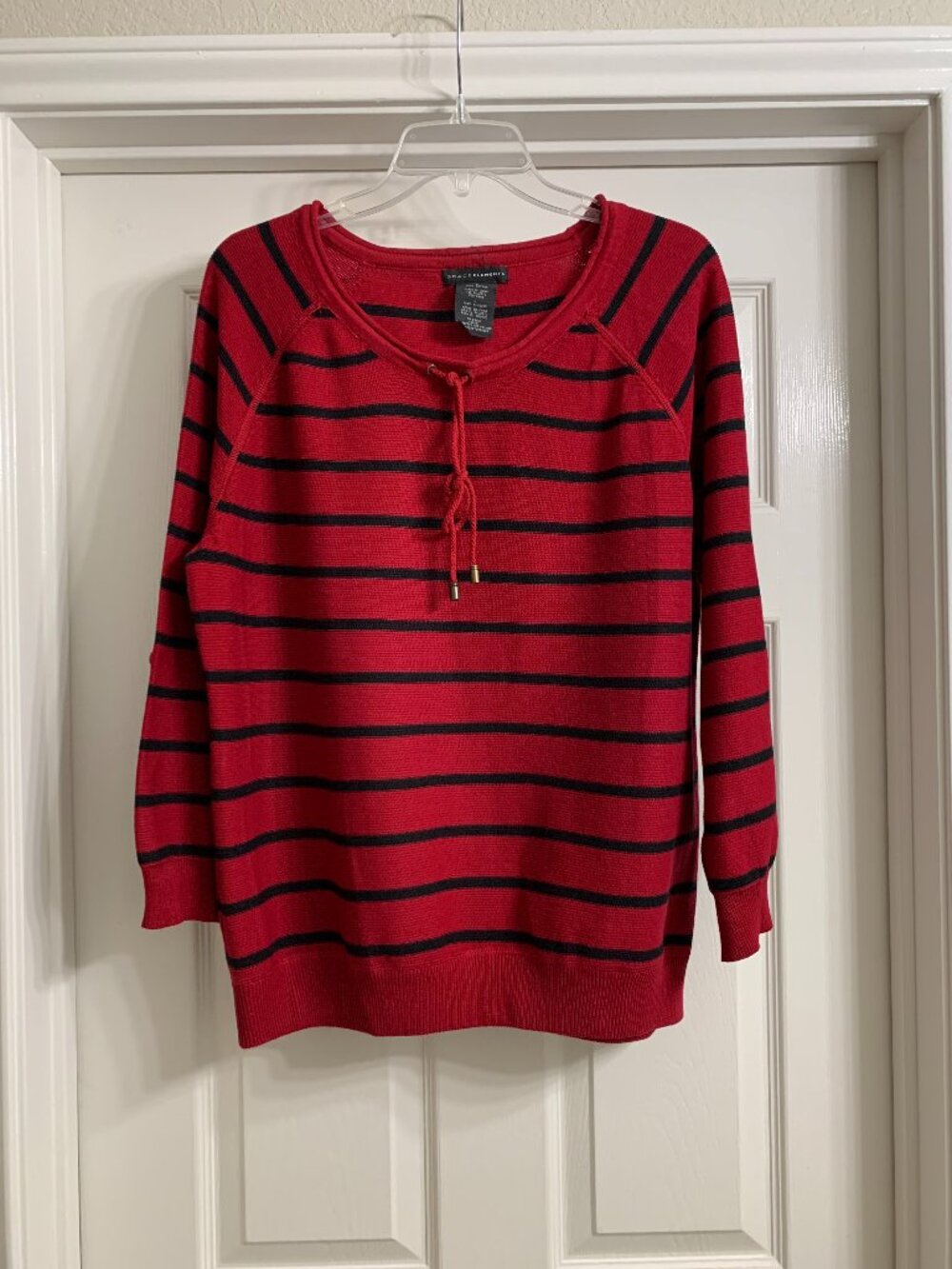 Grace Elements Women's Red and Black Blouse, Size L